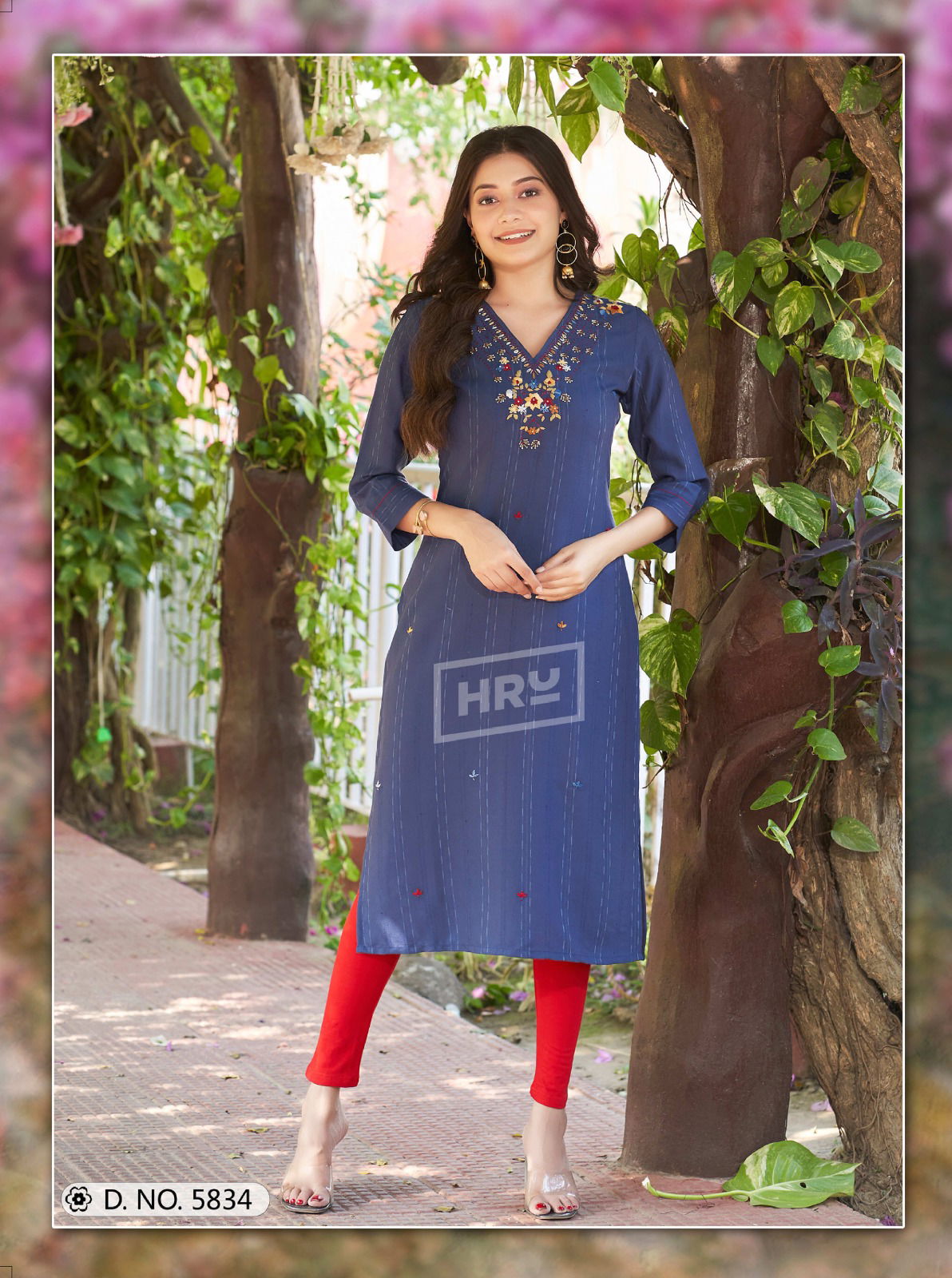 Hema Vol 3 By Hru Straight Cut Viscose Embroidery Kurtis Wholesale Shop In Surat
